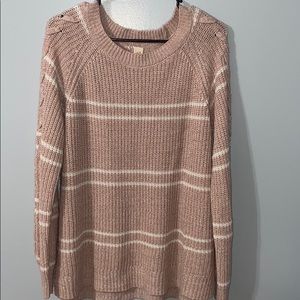 Pink and White Sweater